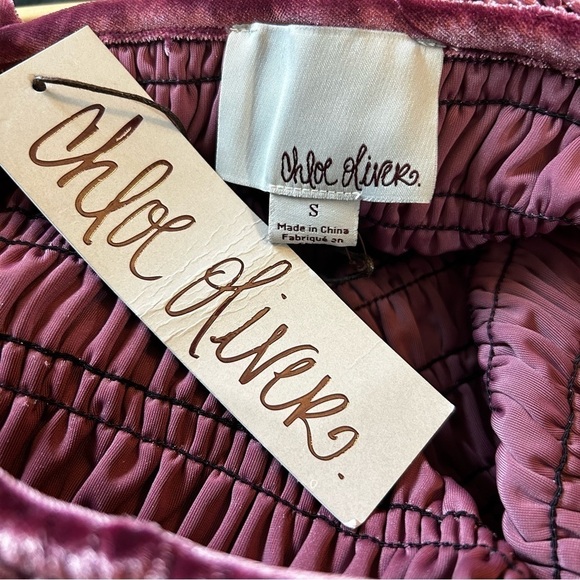 CHLOE Oliver NWT Velvet Ruffle Tank Dress Layers Smocking Size Small Stretch - Picture 10 of 11